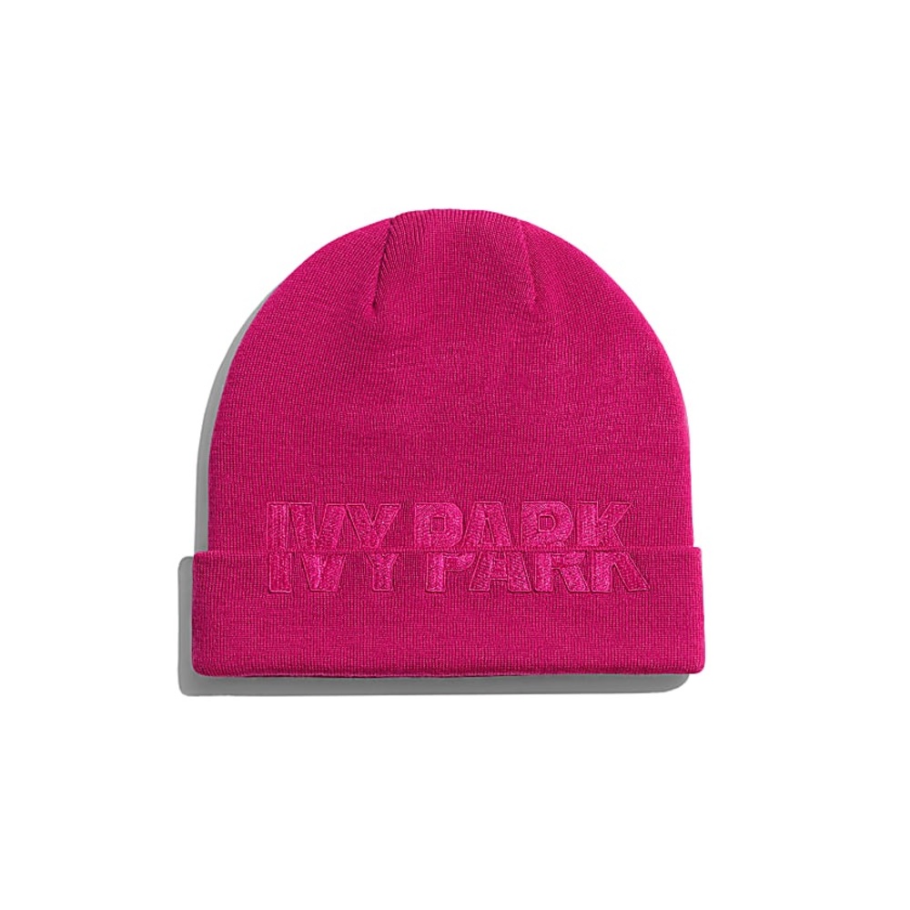 Adidas x Ivy Park Cut-Off Logo Beanie in Bold Pink